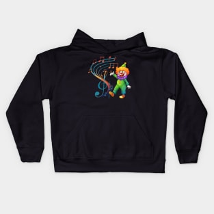 Music Note With Clown Kids Hoodie